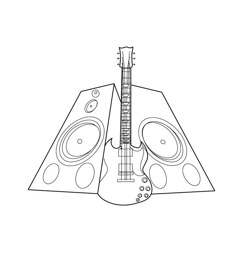 Free Musical Instrument Colouring Picture