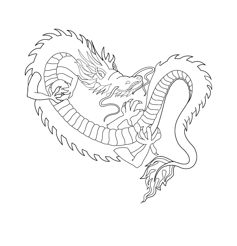 Free Printable Dragon Colouring Image