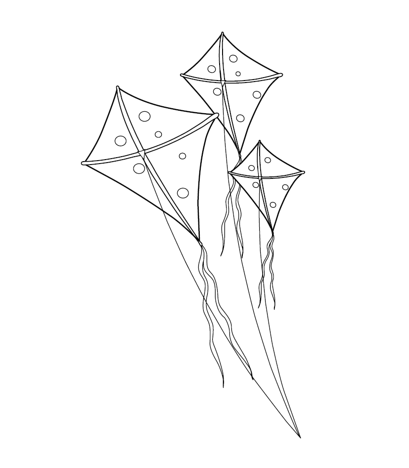 Kite Colouring Page