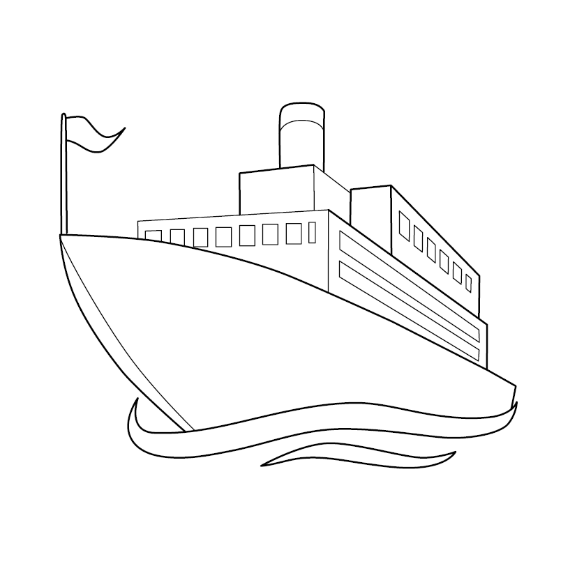 Ship Colouring Picture