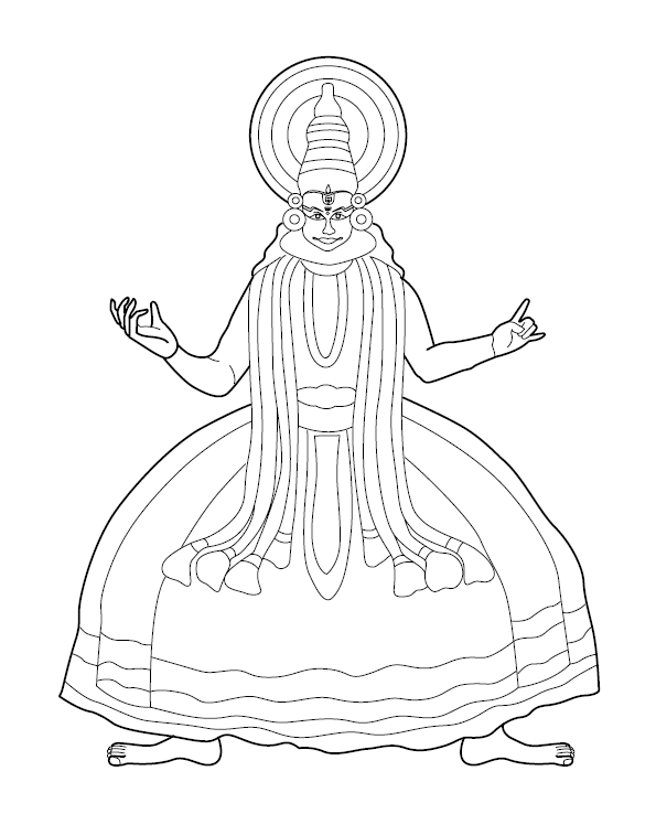 Kathakali Colouring Image