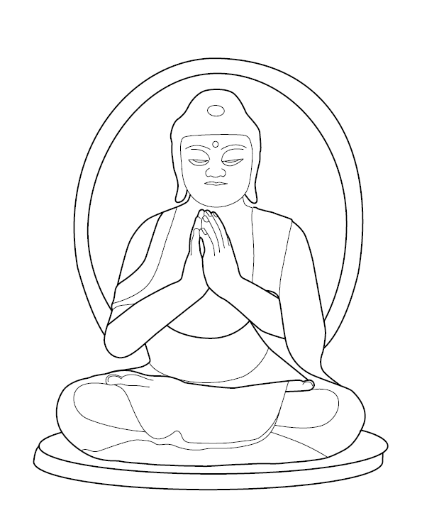 Budha Colouring Picture for Kids