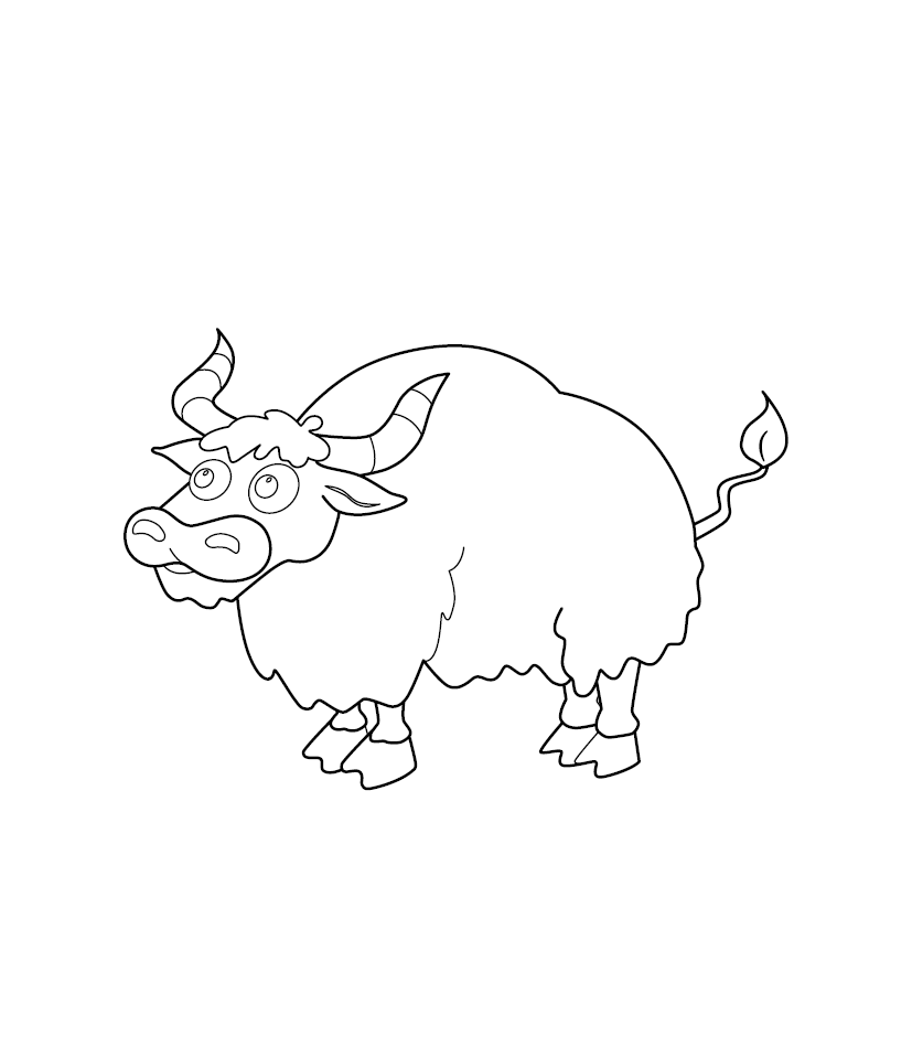 Bison Colouring Picture