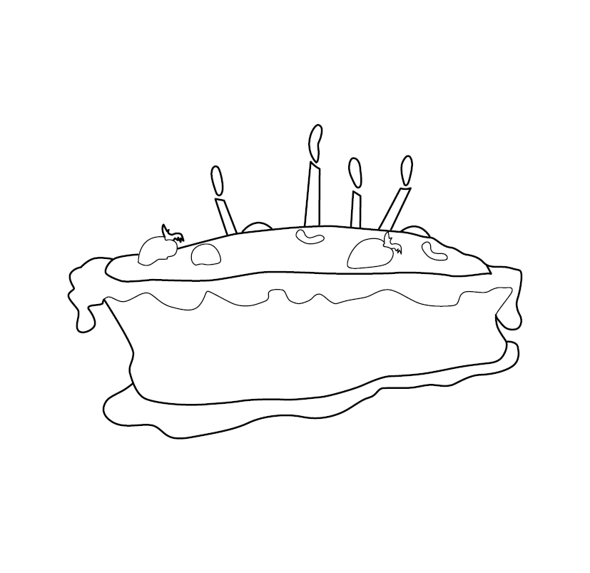 Free Printable Cake Colouring Image for Pre School