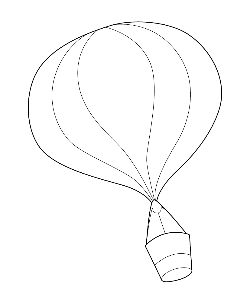 Hot Air Balloon Colouring Picture