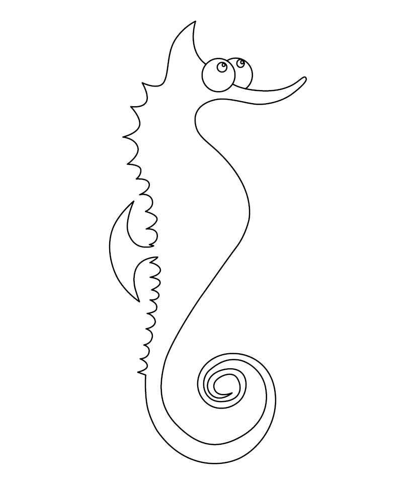 Seahorse Colouring Page