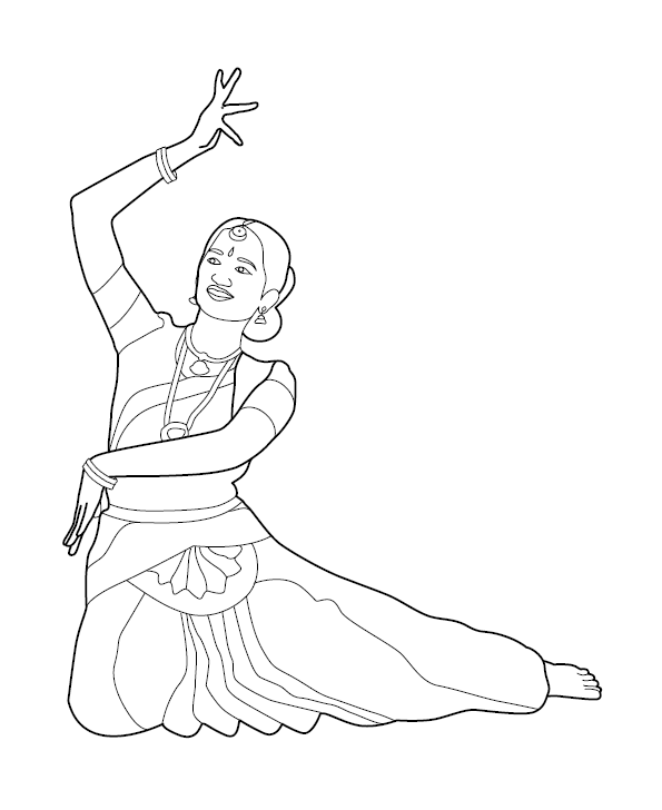 Classical Dance Colouring Image