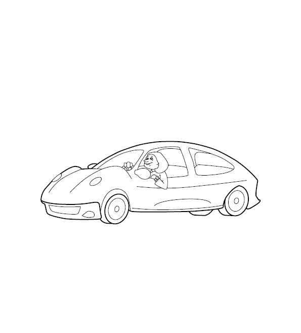 Race Car Colouring Page