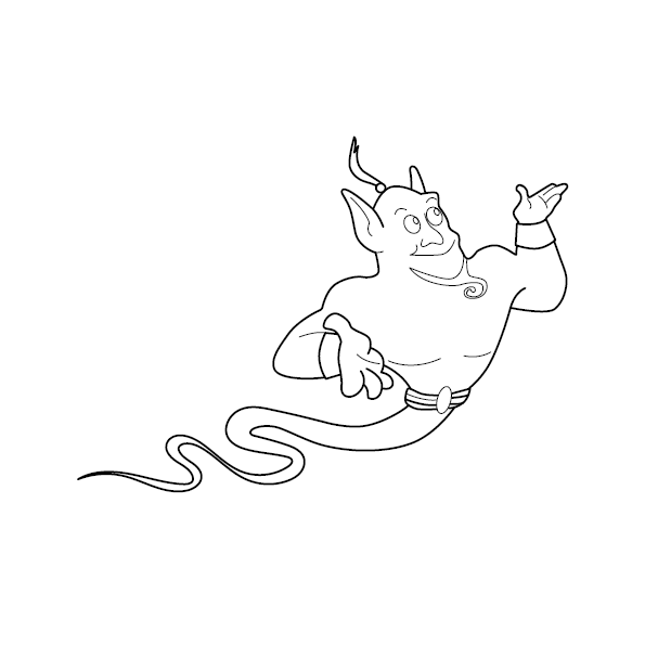 Genie Colouring Page