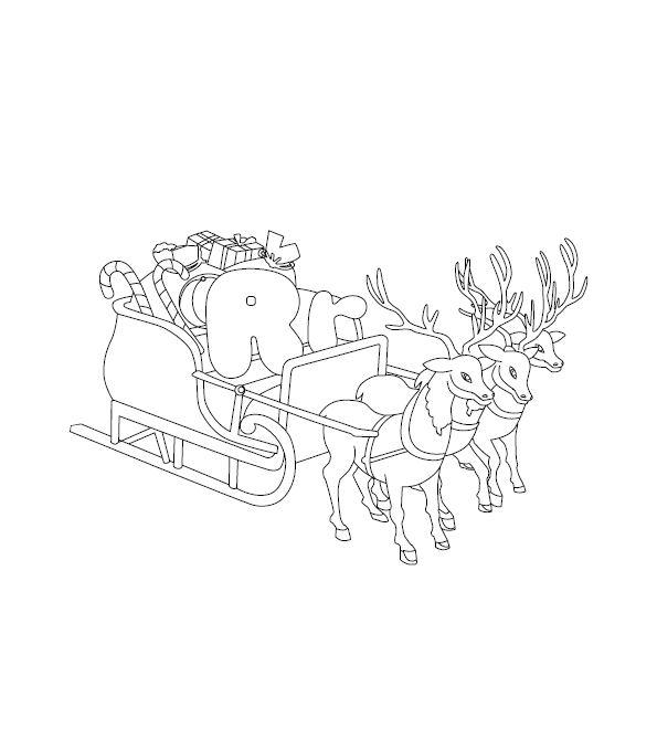 Sleigh Colouring Picture