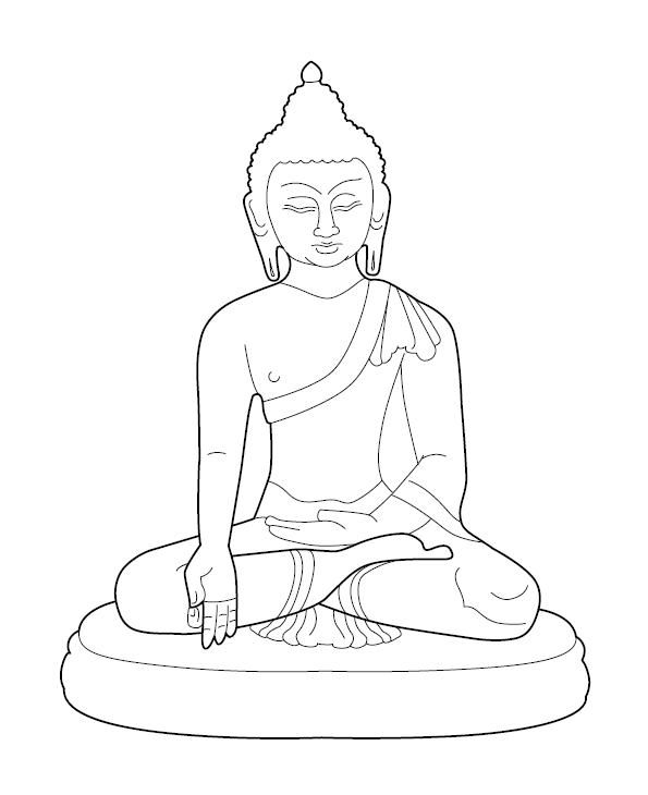 Budha Colouring Image