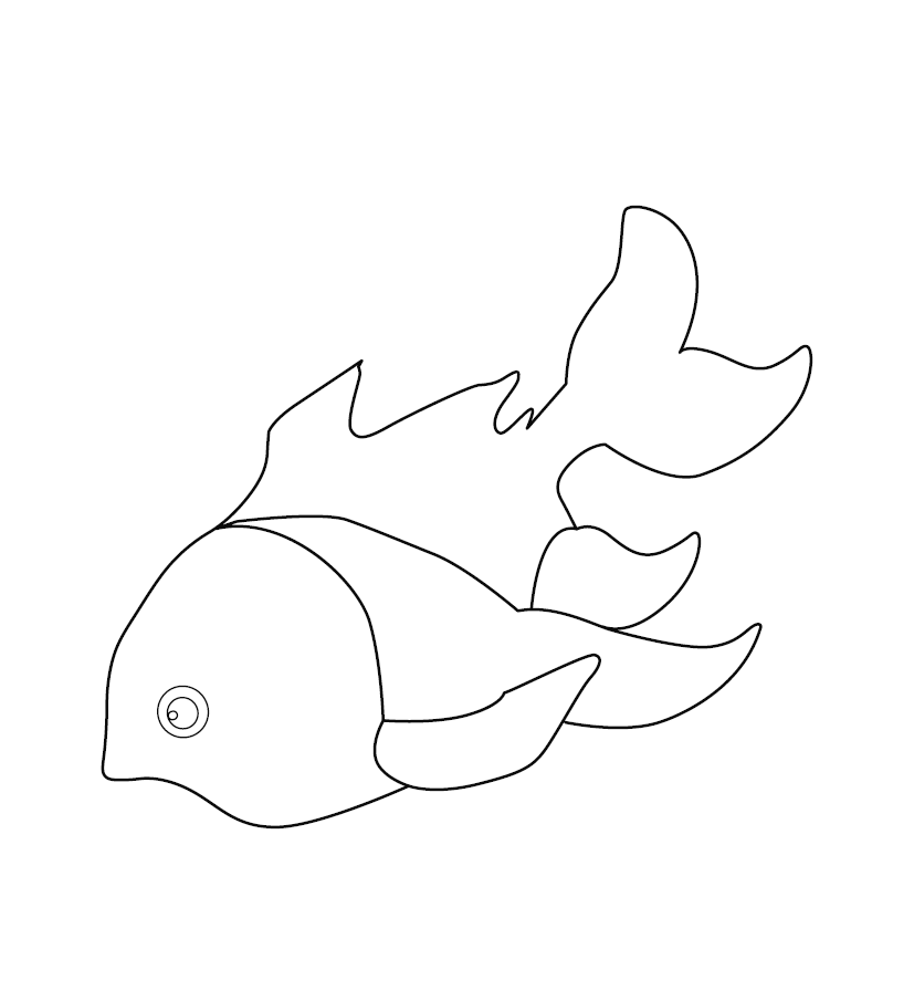 Fish Colouring Image for Kids