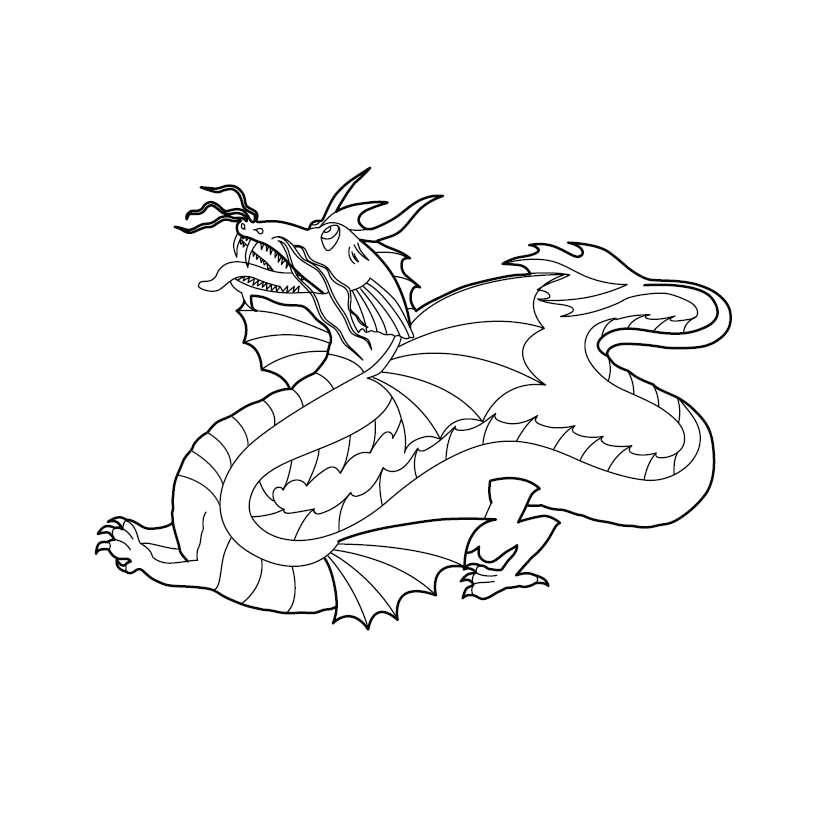 Free Printable Dragon Colouring Page