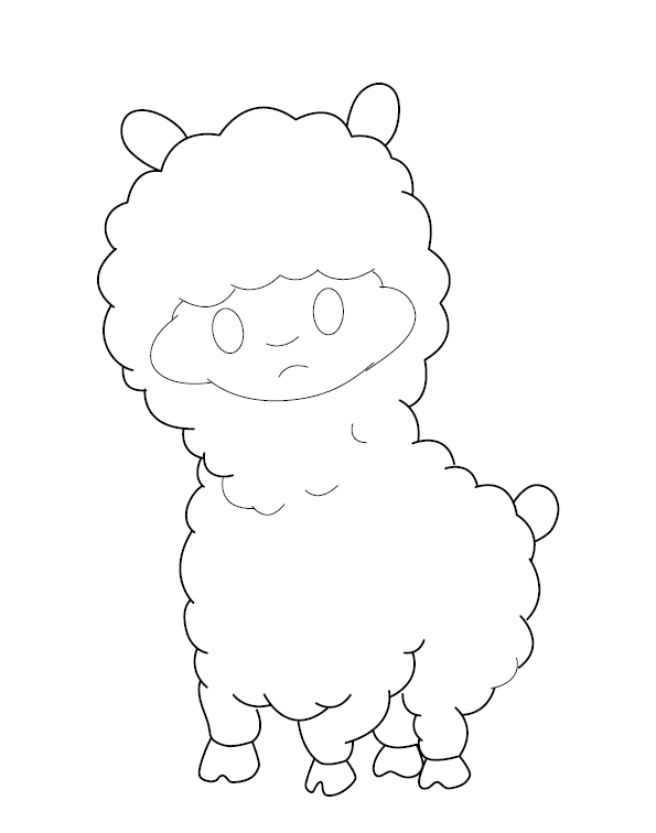 Baby Sheep Colouring Image