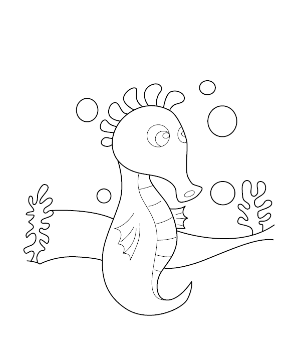 Seahorse Coloring Image