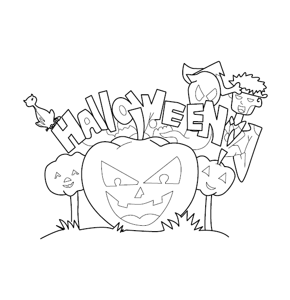 Halloween Colouring Image