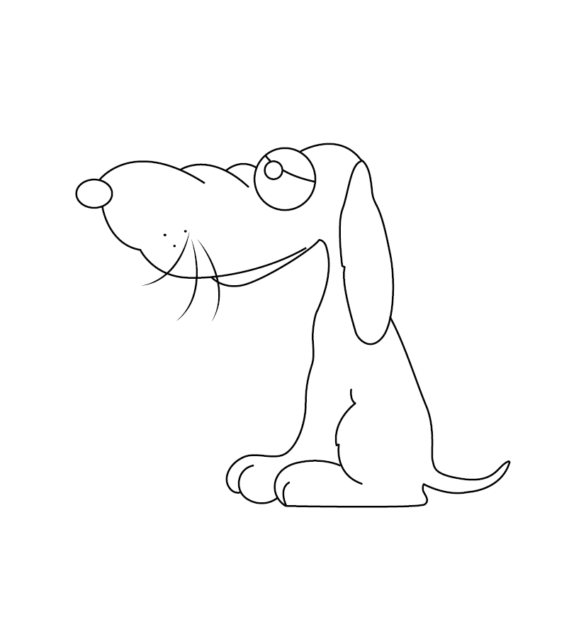 Dog Colouring Image for Kids