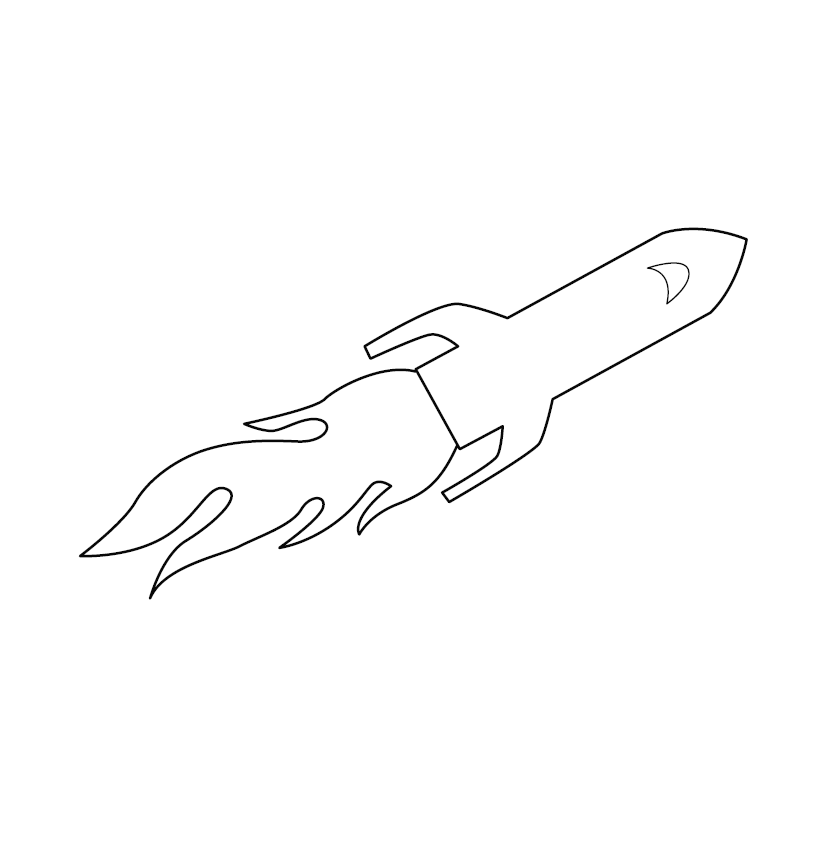 Rocket Colouring Image