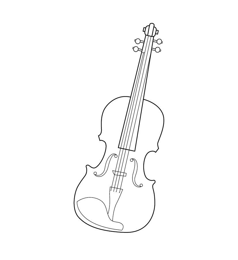 Violin Colouring Image for Kids