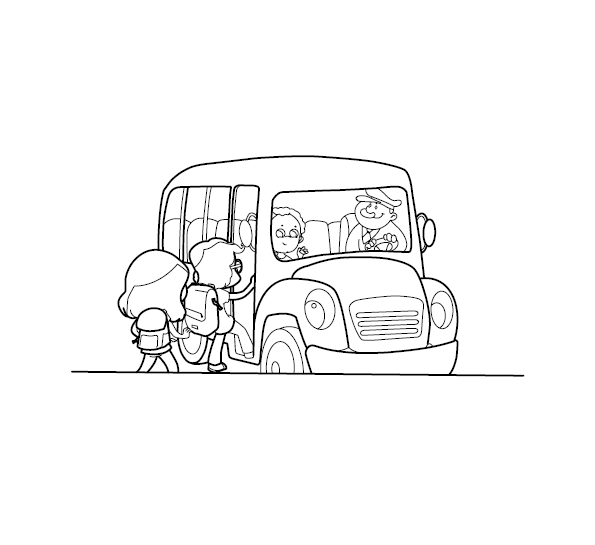 School Bus Colouring Image