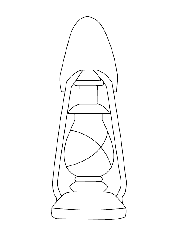 Antique Lamp Colouring Picture