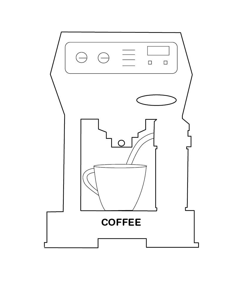 Coffee Maker Colouring Image