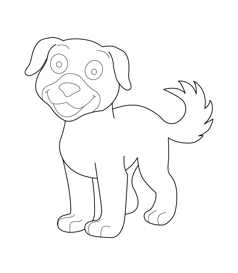 Dog Colouring Picture for Kids