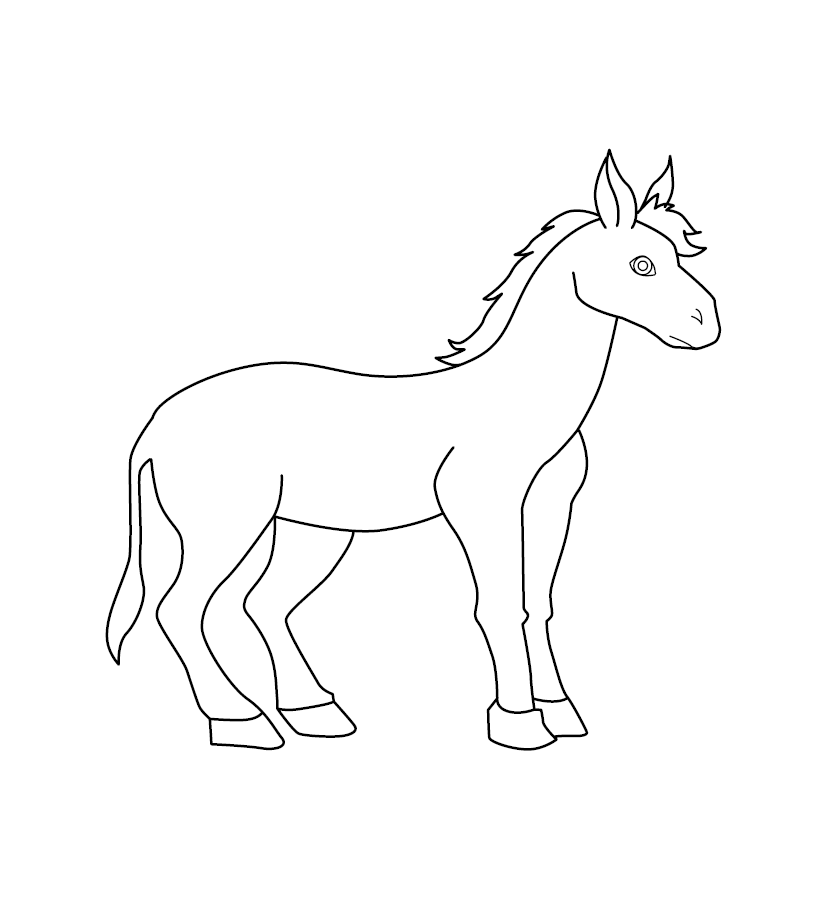 Donkey Colouring Page