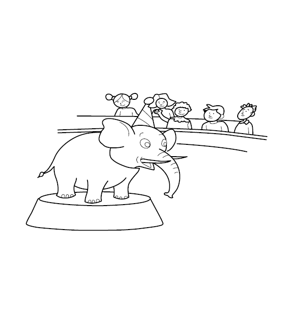 Circus Elephant Coloring Page