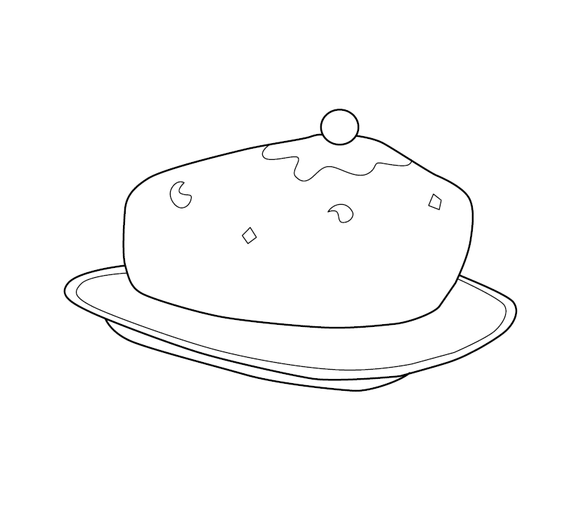 Free Printable colouring Image of Cake