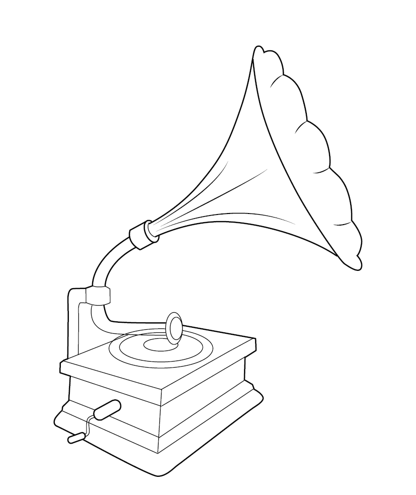 Gramophone Colouring Picture