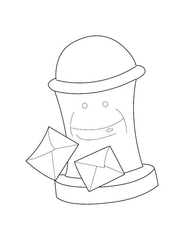 Postbox Colouring Image