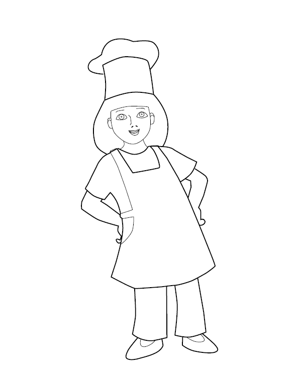 Chef Colouring Page 