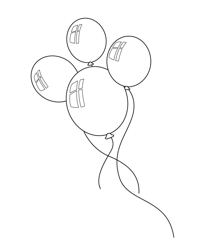 Balloon Colouring Picture