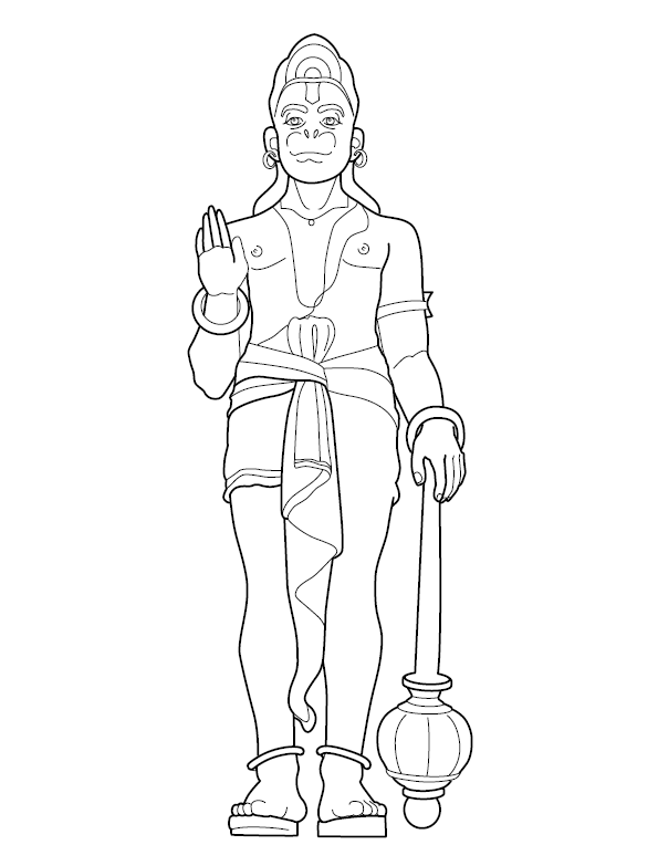 Hanuman Colouring Page