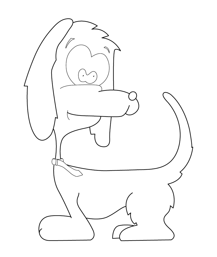 Dog Colouring Illustration for Kids