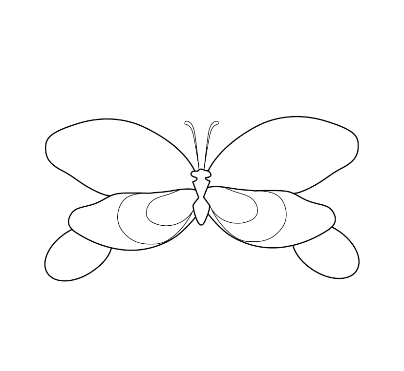 Free Easy Butterfly Colouring Picture for kids