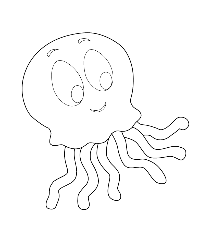  Jelly Fish Colouring Picture 