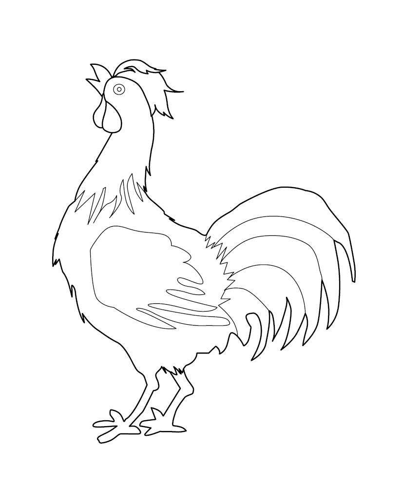 Rooster Colouring Image