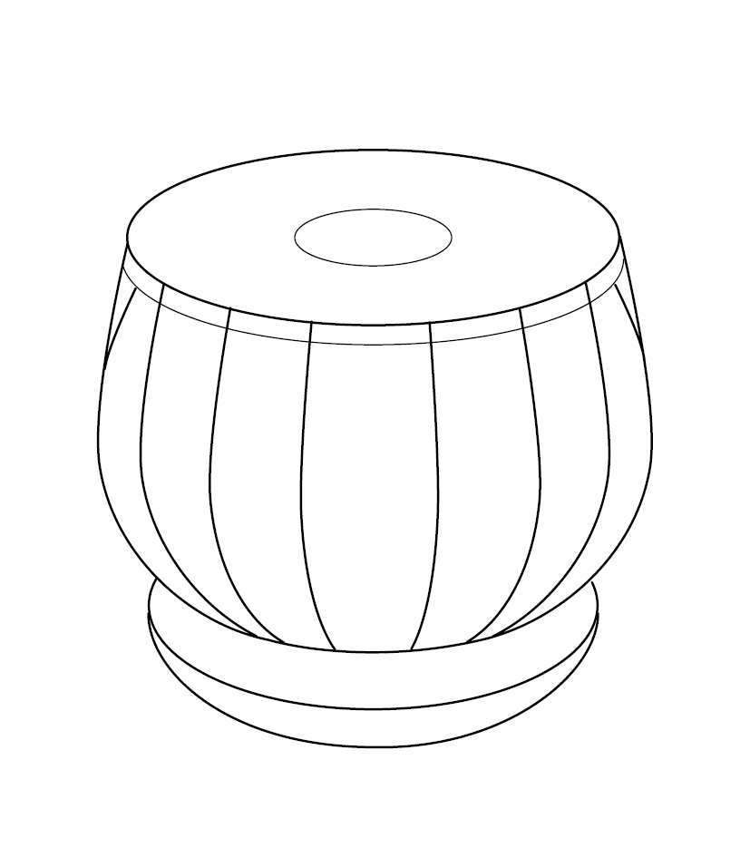 Tabla Colouring Picture