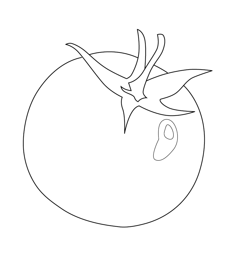 Tomato Colouring Page for kids