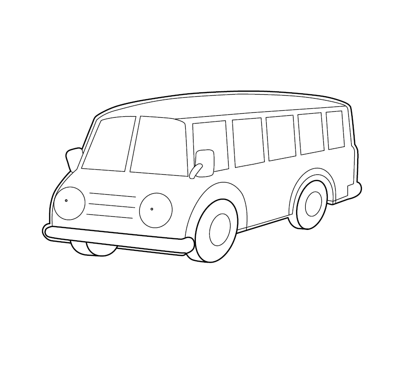 Van Colouring Image