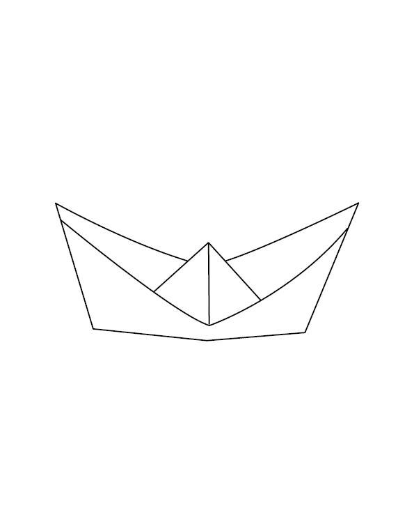 Paper Boat Colouring Image