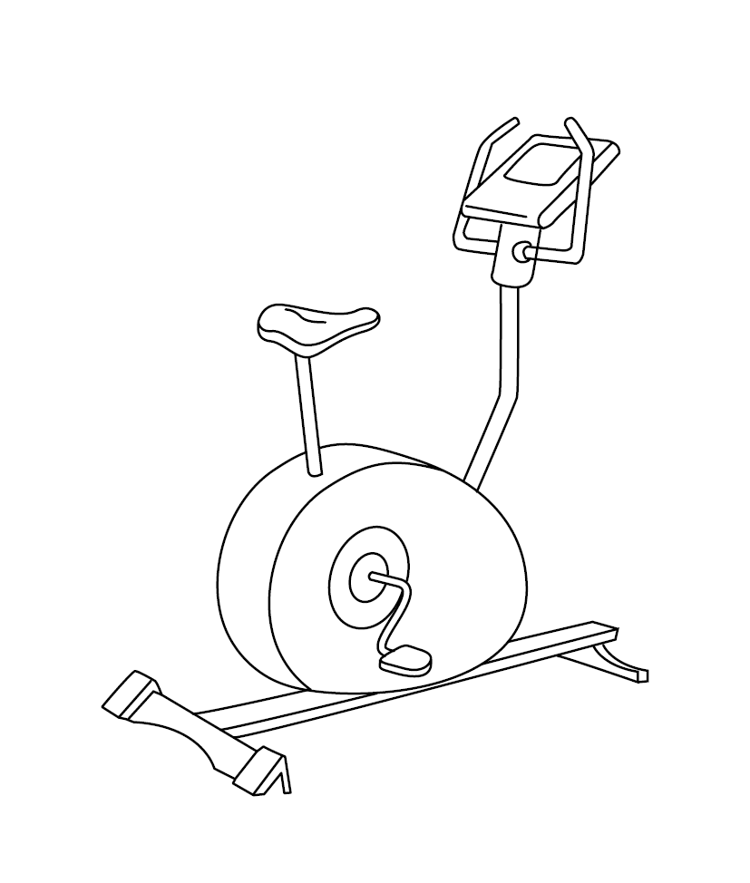 Exercise Equipment Colouring Image for Kids