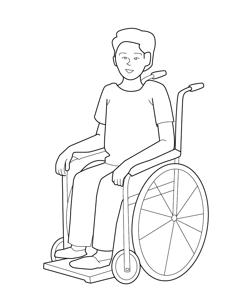 Wheelchair Colouring Image