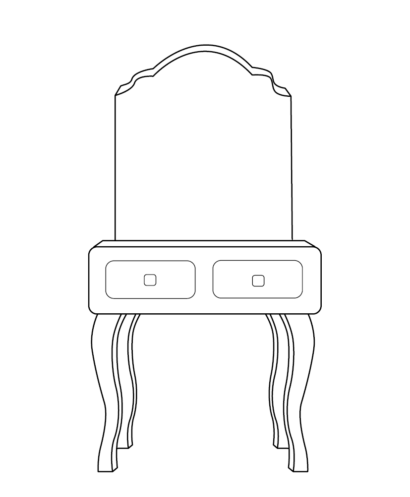 Dressing Table Colouring Picture