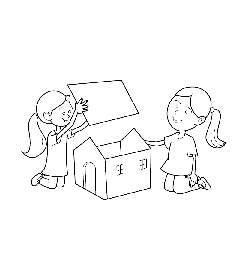 Play House Colouring Page