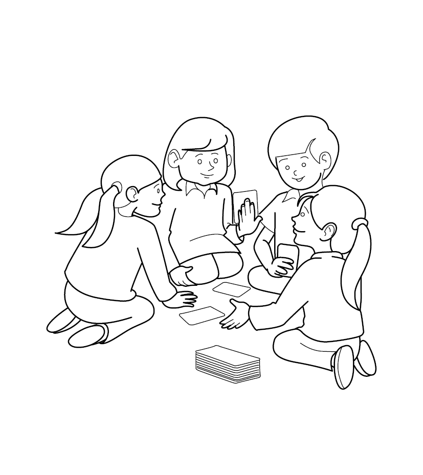 Card Game Colouring Page