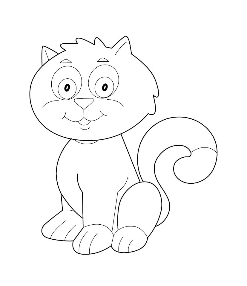 Cat Colouring Page for Kids