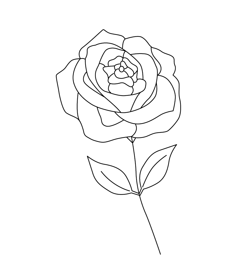 Rose Colouring Page